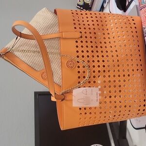 NWT Tote Nanette Lepore Vegan Leather  purse and chain shoulder